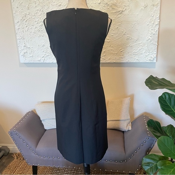 Banana Republic BASIC KNEE LENGTH SHEATH DRESS Black Sleeveless Sz 4 Petite NWT - Picture 6 of 9